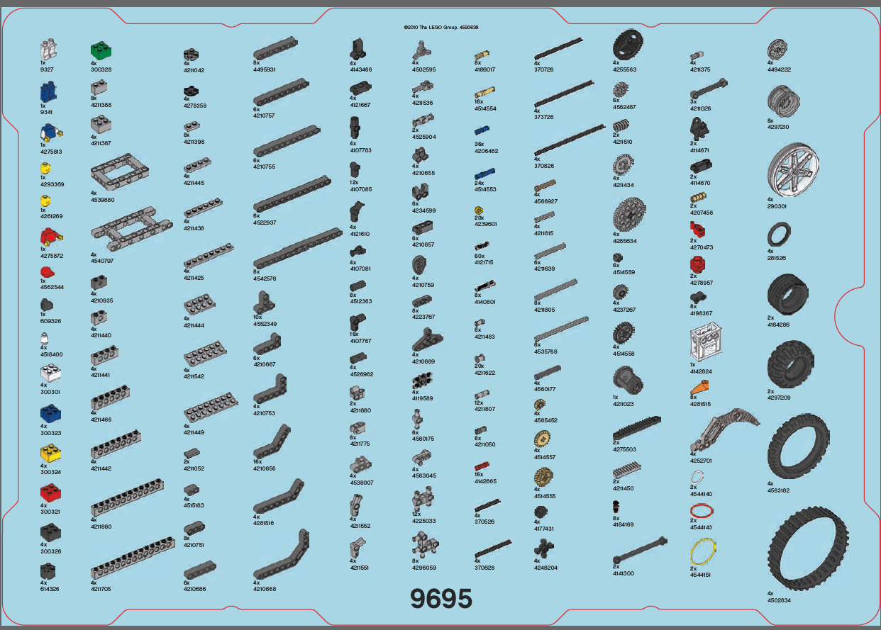 Chart Of Lego Pieces