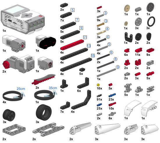 Select these parts to build BRICK SORT3R